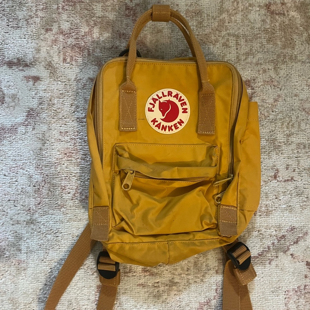 Fjallraven Yellow Backpack with Iconic Design and Durability